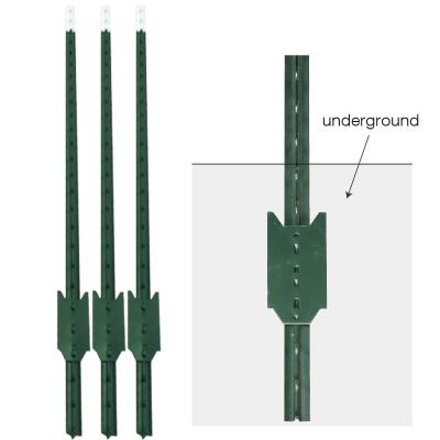 China 1.33lbs easily assembled high quality green painted studded steel t type fence post for sale for sale