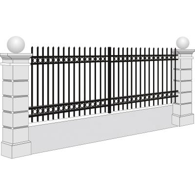 China Modern Cheap Wrought Iron Fence Panel /Metal Picket Fence Ornamental for sale