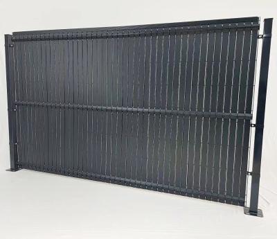 China Easily Assembled Vertical Strip Privacy 3D Garden Fence Rigid Panels PVC Privacy Anti-UV Slats for sale