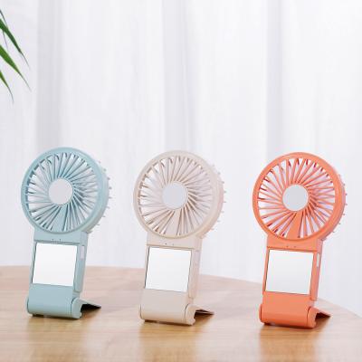 China CYNRIN Portable Makeup Beauty Mirror With Fan Mini Usb Handheld Lash Fan Personal Used With Portable Lash Fan Mirror for sale