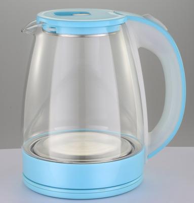 China Selling Home Electronics Kitchen Appliances LED Light 360 Borosilicate Base 2021 Degree Electric Kettle Glass Rotation Warm Blue Black WHITE Transparent Pot for sale