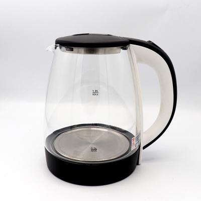 China Top Selling Borosilicate 360 ​​Degree Kitchen Appliances Low Rotation Hot Cheap Water Boiling Electric Kettle Transparent BLACK WHITE Glass Pot for sale