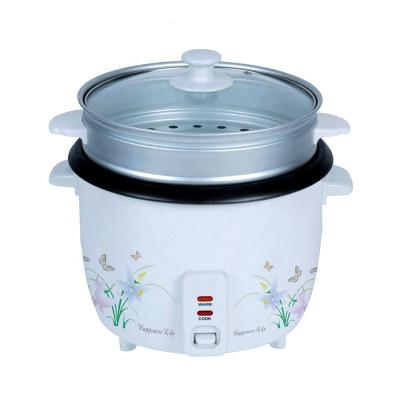 China Low Power Consumption Mini White Electric Rice Cooker With Printing Non-stick Household Small Cylinder Cooking Machine Make Porriage Soup for sale