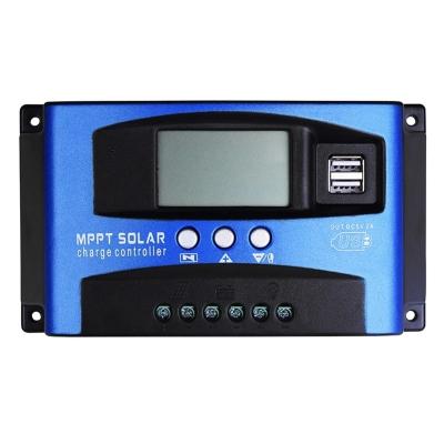 China Charger Controller 30/40/50/60/100A Solar Charge Controller Dual USB LCD Display 12V 24V Auto Solar Cell Panel Charger Regulator with Load for sale