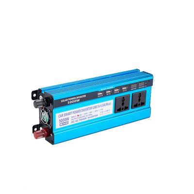 China 3000/4000/5000W Inverter DC 12V 24V 48V To AC 220V Voltage Convertor Transformer Solar Double LCD Display 4USB Power Inverter 25.5x10x6cm for sale