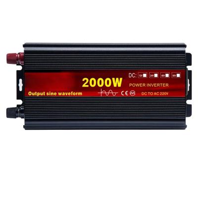 China 2 LED Display 12V 24V 220V 5000W 4000W 3000W 2000W Voltage transformer Pure Sine Wave Inverter Car Inverter 35x22x14cm for sale