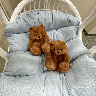 China Warm Fur Teddy Bear Slippers Lovely Plush Teddy Bear Slippers Fashion Trend Hot Sale Winter Slippers for sale