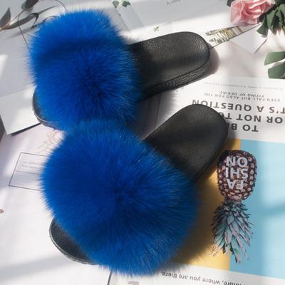 China Fashion Trend New Arrive Fur Slides Hot Pink Fur Slides Fur Slippers for sale