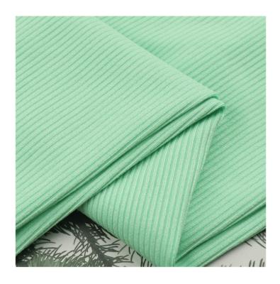 China Solid Color Tear-Resistant 240GSM Polyester High End Rib Knitted Fabric For Dress for sale