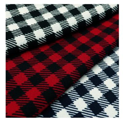 China Popular Tear-Resistant Checks Printed Polyester Spandex Knitted Fabric For Ladies' Clothing for sale