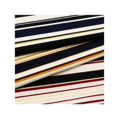 China Tear-resistant durable printed stripe pattern polyester spandex printed knitted fabric for ladies' clothing for sale