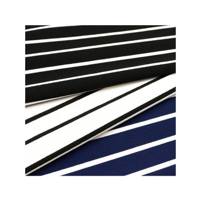 China Tear-Resistant Sample Stripe Crepe Polyester Available Pattern Printed Knit Fabric for sale