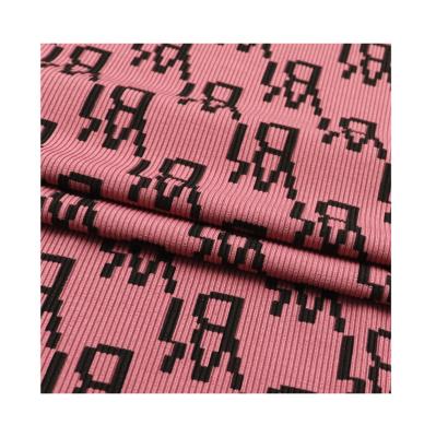 China Ruichao Textile Tear-Resistant Custom Accept Swimwear Printed Rib Knit Fabric for sale