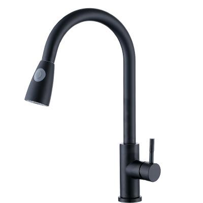 China Sense Faucets 304 Stainless Steel Faucet Black Paint Color Pull-Down Kitchen Tap Wash Kitchen Sink Mixer Hot And Cold Items for sale