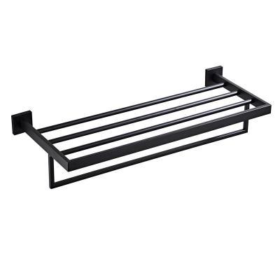 China JOYODO Bathroom OEM Factory Matte Black Stainless Steel Bathroom Accessories Towel Rack for sale