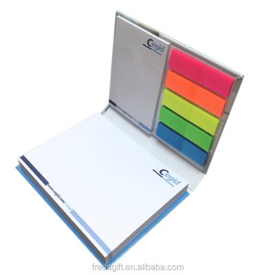 China Hot Sales Self Adhesive School And Office Logo Printed Memo Pad With Stationery Sticky Notes / Notebook for sale