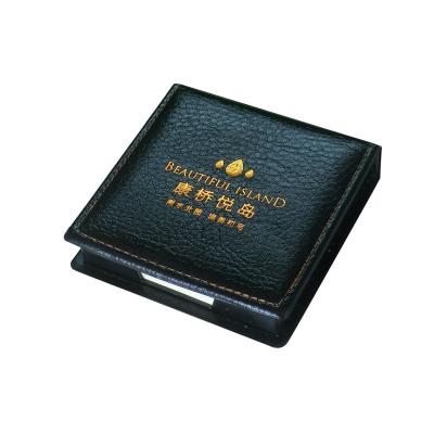 China Colorful creative business self-adhesive PU note sticky hot sale leather sticky work area for sale