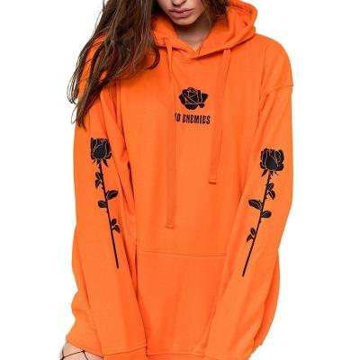 China Anti-Wrinkle Streetwear Women's Terry Oversized Letter Printing Hooded Plus Size Hoodie Pullover Sweatshirts for sale