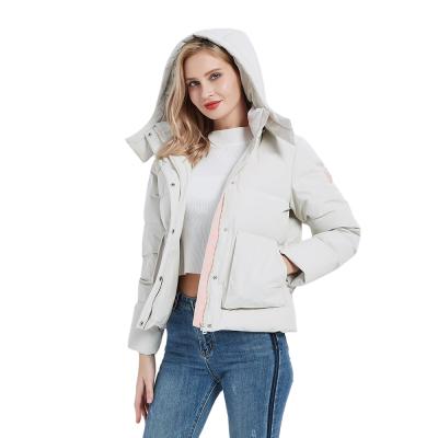 China Wholesale Lightweight Waterproof Windproof Down Jackets Winter Women Hooded Zipper Down Jacket for sale