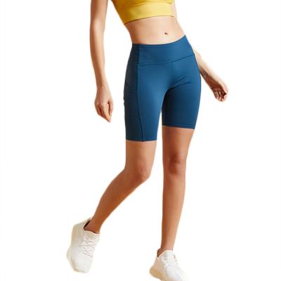 China QUICK DRY Custom Spandex High Waisted Plus Quicky Dry Gym Shorts With Pockets Womens Yoga Shorts for sale