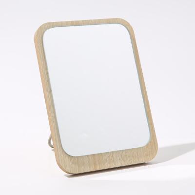 China Samll Quantity Beauty Salon Wooden Frame Glass Hand Held Mirror Customized Mirror Acceptable for sale