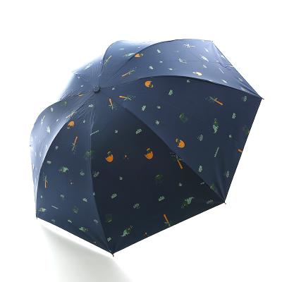 China Special Customized Three Times 8K Black Glue Dinosaur Forest Sunny Umbrella for sale