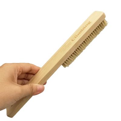 China Cleaning Climbing Stands Gym Large Hair Boar Handle Brush Wooden Climbing Brush Chalk Stone Bamboo Brush for sale