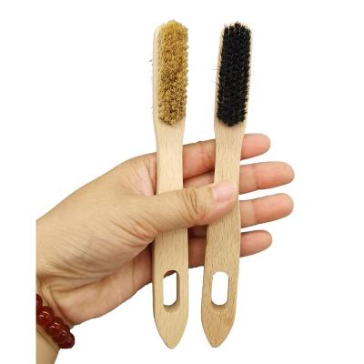 China Rock Brush Wood Handle Hair Bristle Custom Logo OEM Pure Natural Cleaning Rock Climbing for sale