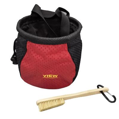 China Custom Brand Waterproof Climbing Chalk Bag With Brush for sale