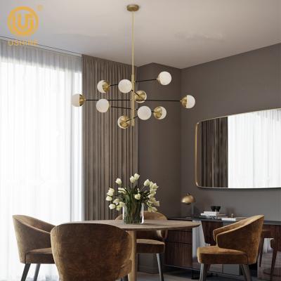 China Nordic Modern Living Room Designer Modern Golden Globe Bulb Led Dining Pendant Lighting for sale