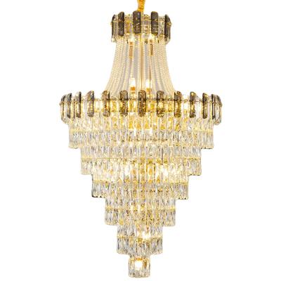 China Creative Selling Modern Indoor Led Crystal Luxury Staircase Chandelier Lighting Well for sale