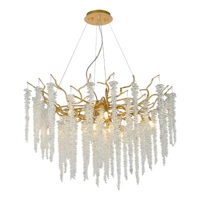 China Three Year Modern Unique Design Hanging Lamp Dining Room Chandelier Lighting Fixture LED Pendant Light Luxury Modern Hotel Gold D800*H450 for sale