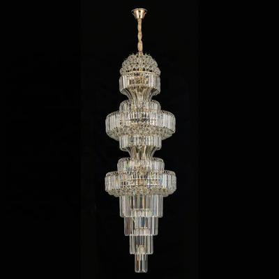 China Modern Indoor Decorative Crystal Pendant Lamp Staircase Lamp Hotel Lobby Crystal Chandelier for sale