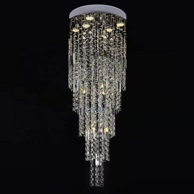 China Wholesale Modern Hotel Lobby Lamp Large Pendant Light Modern Hanging Chandelier Staircase Crystal Lamp for sale