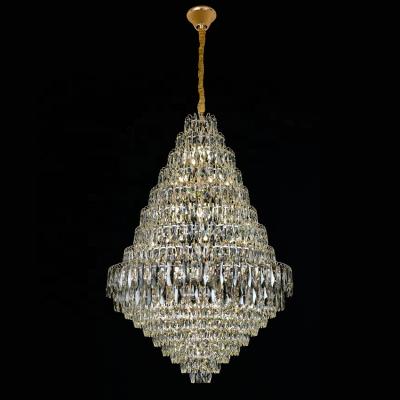 China Modern Luxury Modern Crystal Chandelier Villa Staircase Light Hotel Lobby Crystal Lamps for sale