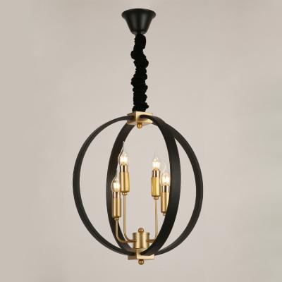 China Tellurion Modern Finish Vintage Style Iron Black Painted Shape Metal Pendant Lamp for sale