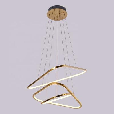 China Modern Fancy Lights For Home Simple Modern Hanging Lamp Triangle Stainless Steel for sale