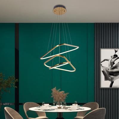 China Stainless Steel Pedant Lamp Gold Finish Modern Home Decorative Lighting Living Room Lights for sale