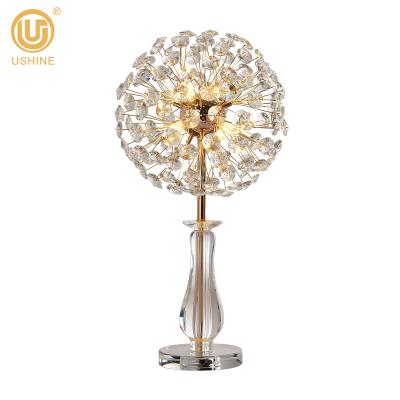 China Modern Hot Sale Style Room Decor Luxury Antique Flower Led G4 Lamp Shades Crystal Table Lamp for sale