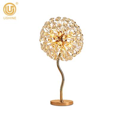 China Modern Luxury Decor Small Crystal Glass Table Lamp Modern High-end Post Living Room Bedroom Lamp for sale