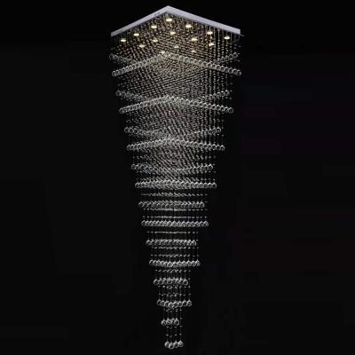 China 2021 modern new style stair lamp for hotel hall decorative good quality K9 crystal light for sale