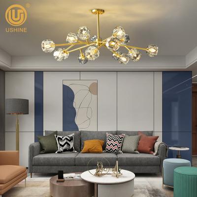 China Modern Modern Brass Crystal Chandelier Dining Restaurant Decoration Pendant Lighting for sale