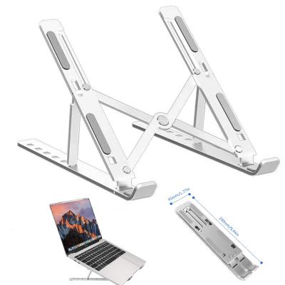 China (Size) Adjustable Warm Portable Folding Aluminum Ergonomic Table Folding Laptop Stand Aluminum Shelf Bracket Laptop Cooling Stand for sale