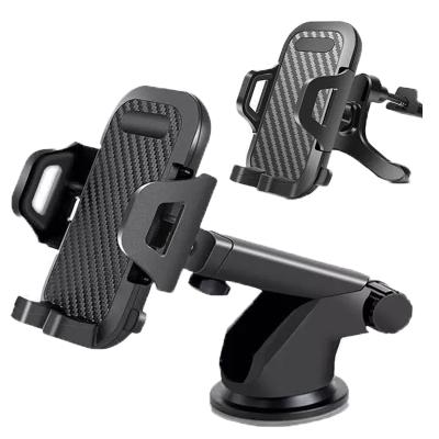 China Hot Selling Adjustable One Touch OEM LOVY Car Mount Retractable Phone Holder With Suction Cup Universal For Smartphones for sale