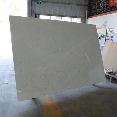 China Traditional Carrara Artificial Quartz Marble Stone Texture White Artificial Stone Quartz Countertops Wash Basin Slab for sale