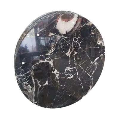 China Customized Low Price Sale Luxury Stone Round Table Polished Black Rose Natural Marble for sale