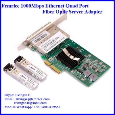 China 1G Quad Port Network Standard, 1000Mbps Ethernet fiber optical network adapter for sale