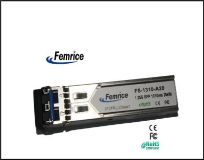 China 1.25Gbps FC 1310nm Single-mode Dual LC 10km SFP Module for sale