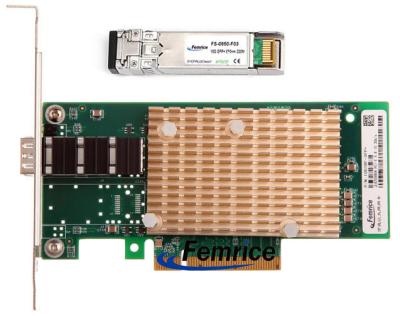 China Femrice 10G Single Port Gigabit Ethernet PCIe x8 Server NICs Intel 82599 Chipset Server Card With 10G Multi-mode Module for sale