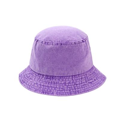 China Wholesale 100% plain stock manufacturer cotton custom bucket hat cheap purple for sale